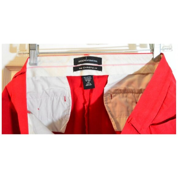 Moda International Christie Fit Women's Red Straight Leg Pants Slacks Size 14 - Picture 3 of 3